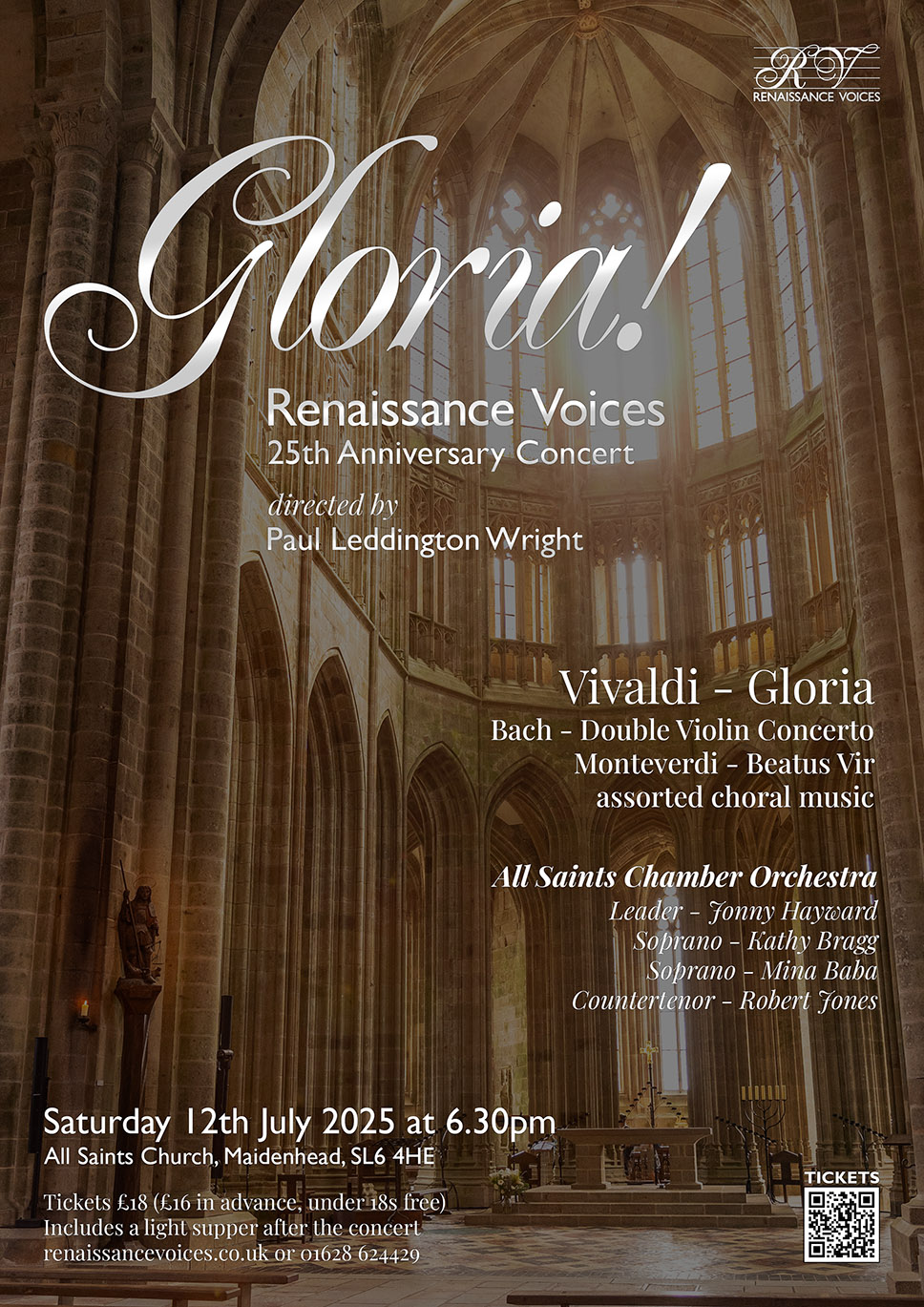 Flyer for the concert on Saturday 12th July 2025